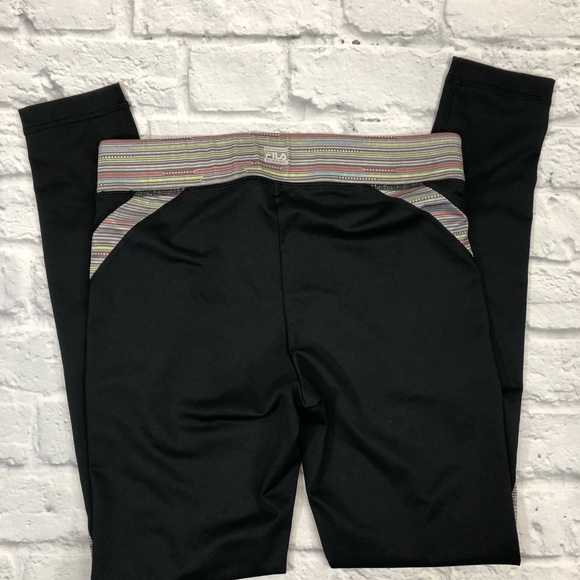 Fila Sport Running leggings crop Pants. Performance Size Small black stretch - Picture 8 of 11